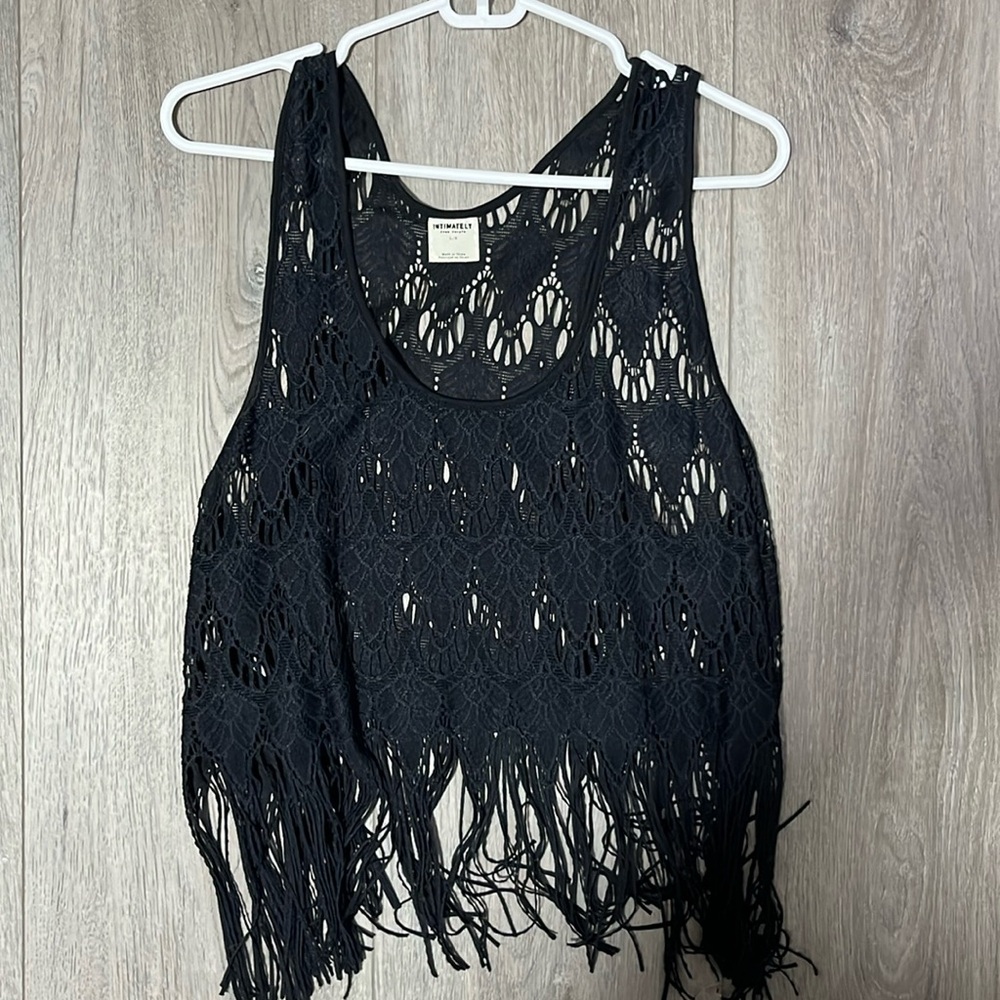 free people fringe top/coverup